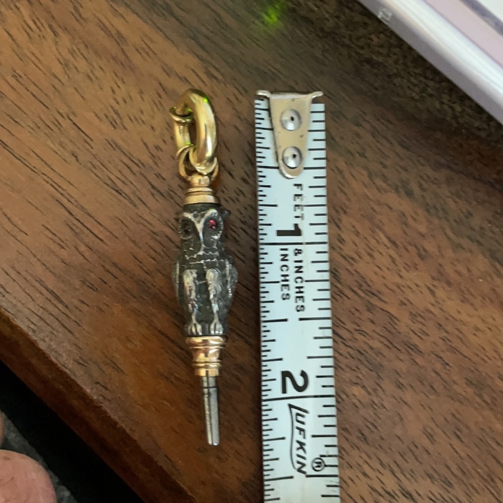 SOLD IN BUNDLE Antique Owl Watch Chain Key Fob 🦉 - Picture 6 of 6